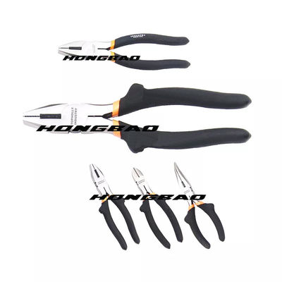 Steel Insulated Combination Pliers Bright Chrome Dipped Handle 6&quot; 8&quot; Wide High Shoulder