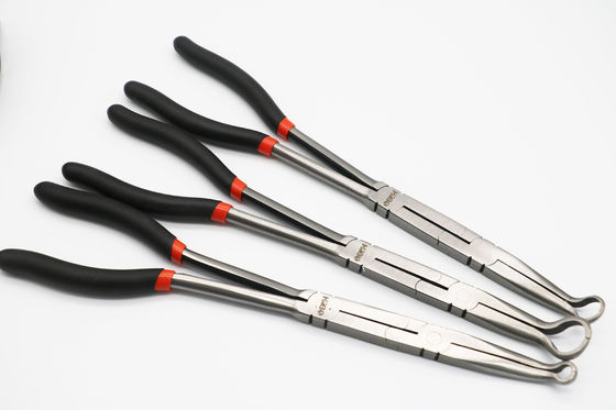 13&quot; 4 adet Uzun Erişimli Pense Seti Çift X Ortak Bükülmüş Burun Klipsi Tutma 335mm