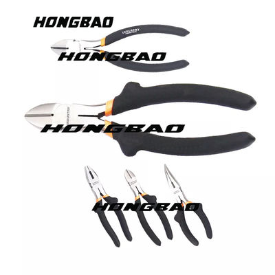 Steel Insulated Combination Pliers Bright Chrome Dipped Handle 6&quot; 8&quot; Wide High Shoulder