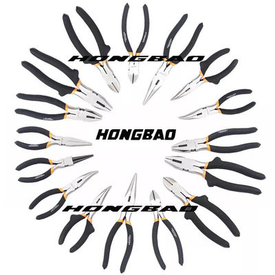 Steel Insulated Combination Pliers Bright Chrome Dipped Handle 6&quot; 8&quot; Wide High Shoulder