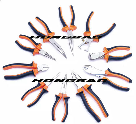 Steel Insulated Combination Pliers Bright Chrome Dipped Handle 6&quot; 8&quot; Wide High Shoulder